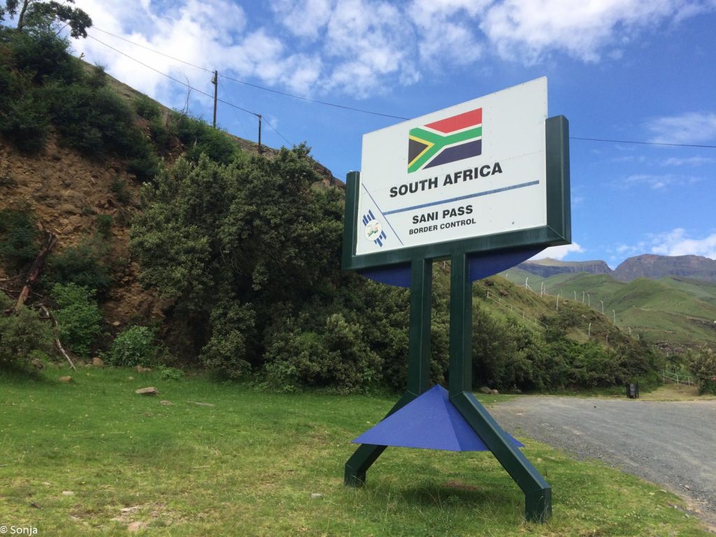 road side sign board Sani pass, South Africa